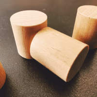 Houten magneet cilinder (4 stuks) detail