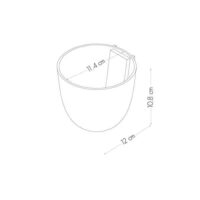 Schema van de maatvoering van een KalaMitica magnetische pot van 10 cm