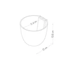 Magnetische ronde (planten) pot 10cm - meerdere kleuren 8 Schema van de maatvoering van een KalaMitica magnetische pot van 10 cm
