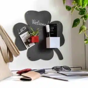 Magneetbord / Magnetisch krijtbord 'Luck' (33 x 33 cm) zwart 2 Magneetbord Klaver vier KalaMitica