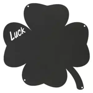 Magneetbord / Magnetisch krijtbord 'Luck' (33 x 33 cm) zwart 5 Magneetbord Klaver vier 'Luck'