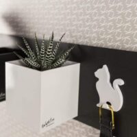 Magneethaak wit kat met sterke magneet e1733390389359