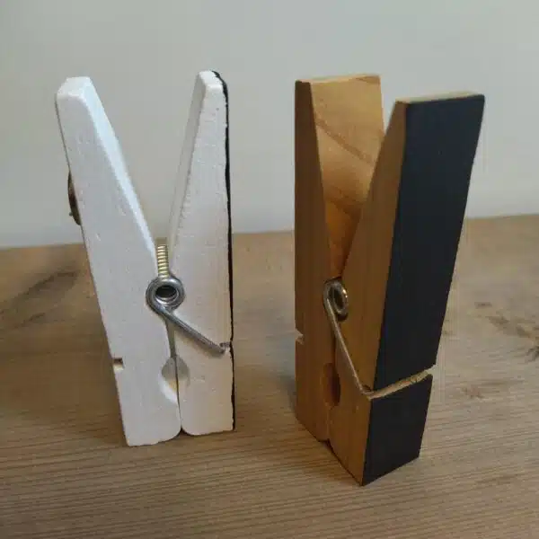 Magneetknijper wit en blank met schoolbord zijde