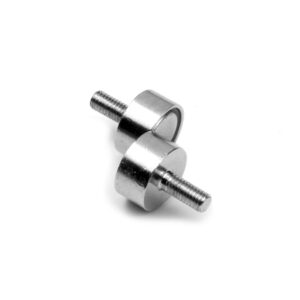 Potmagneet met schroefdraad 10 mm M3 (max trekkracht 2,5 kilo) 4 Potmagneten 10 mm met schroefdraad
