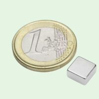 Blokmagneet 8 x 8 x 4 mm (N45) Houdkracht 1,5 kg. 2 Blokmagneten 8 x 8 x 4 mm