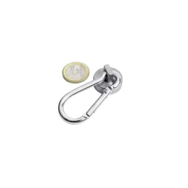 Magneet karabijnhaak Ø 25 mm (25 kg) 1 Karabijnhaak-met-magneet-25mm-2-stuks