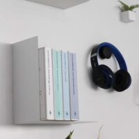 Magnetische plank (L-vorm) in wit of zwart 4 Magnetische boekenhouder