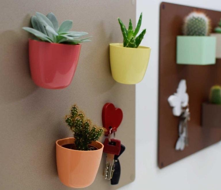 Magnetische (planten) pot / Magnetisch bakje rond 6 cm (meerdere kleuren) 1 Magnetische potjes van 6 cm doorsnede voor op KalaMitica magneetborden