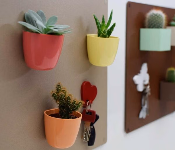 Magnetische (planten) pot / Magnetisch bakje rond 6 cm (meerdere kleuren)