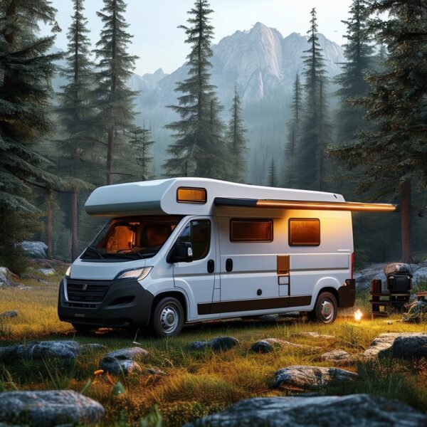Camper in de vrije natuur