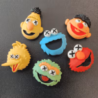 Koelkastmagneten Sesamstraat 2 Zes verschillende magneten met de Sesamstraat figuren Bert, Ernie, Cookiemonster, Pino en Groover