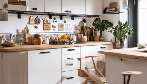 Een gezellige keuken met vrolijke accenten en veel gekleurde koelkastmagneten