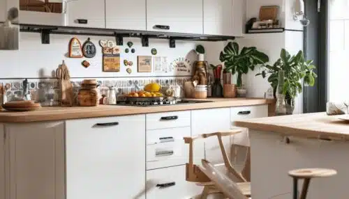 Een gezellige keuken met vrolijke accenten en veel gekleurde koelkastmagneten