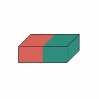 Blokmagneet 30 x 10 x 5 mm (N42) Diametraal Houdkracht 6,5 kg. 5 Schema van diametraal gemagnetiseerd magneetblok
