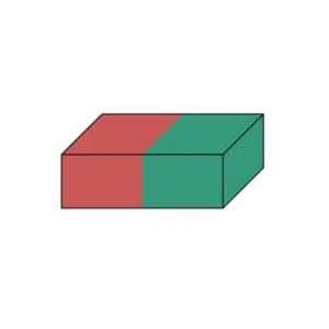Blokmagneet 30 x 10 x 5 mm (N42) Diametraal Houdkracht 6,5 kg. 5 Schema van diametraal gemagnetiseerd magneetblok