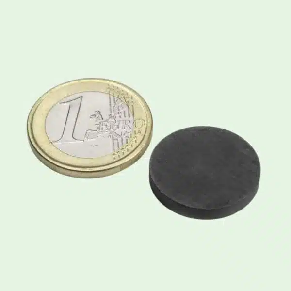 Ronde schijfmagneet ferriet 20 x 3 mm