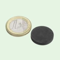 Schijfmagneet Ferriet 20 x 3 mm (Trekkracht ca. 400 gram) 2 Ronde schijfmagneet ferriet 20 x 3 mm