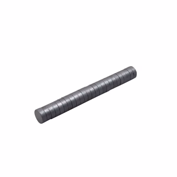Stapeltje schijfmagneten 15x5mm van ferriet ongecoat