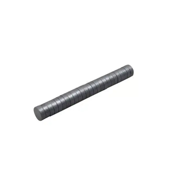 Stapeltje schijfmagneten 15x5mm van ferriet ongecoat