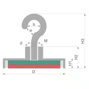 Haakmagneet WIT Neodymium Ø 25 mm - trekkracht 16 kg 6 Haakmagneet wit 25 mm