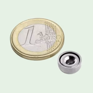 Potmagneet verzonken gat 10 mm (max trekkracht 1,3 kilo) 2 Potmagneet met verzonken gat 10 mm