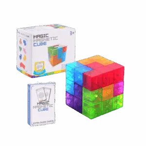 Magnetische kubus puzzel + speelkaarten 2 Magnetische kubus Magic Magnetic Cube puzzel