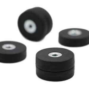 Magneet met rubbercoating met inwendig schroefdraad zwart | 22 mm 3 Rubber magneten inwendig schroefdraad 22mm