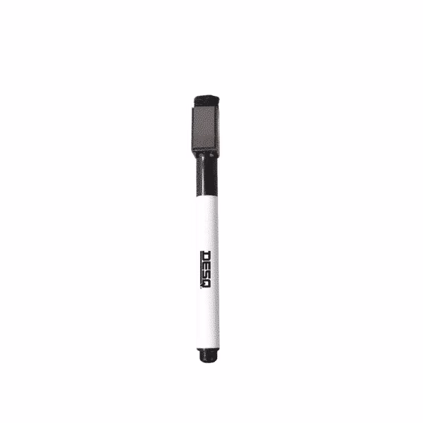 Whiteboardstift zwart Desq small met magnetische dop