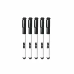Whiteboardstiften zwart 5 stuks smalle punt 2 Whiteboardstift smalle punt zwart Desq