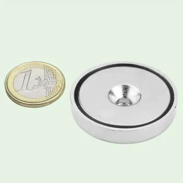 Potmagneet 40 mm met verzonken gat