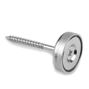 Potmagneet verzonken gat 25 mm (max trekkracht 19 kilo) 4 Potmagneet met verzonken gat 25 mm en schroef