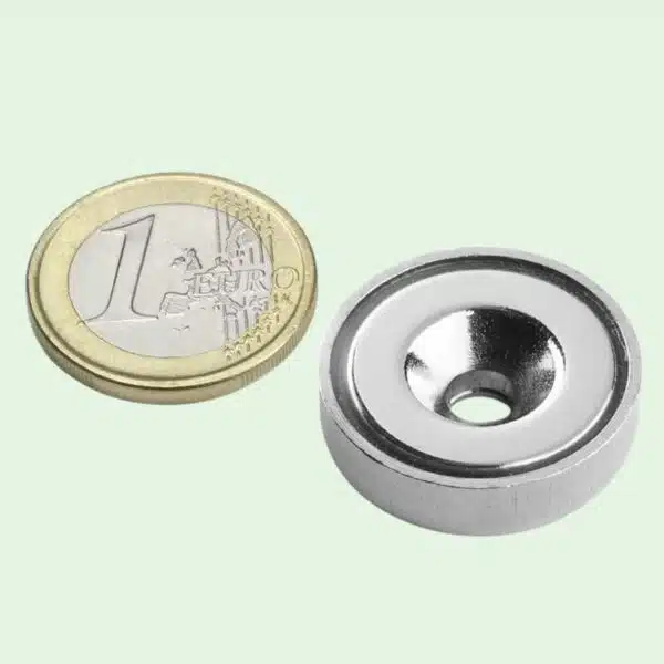 Potmagneet met verzonken gat 25 mm