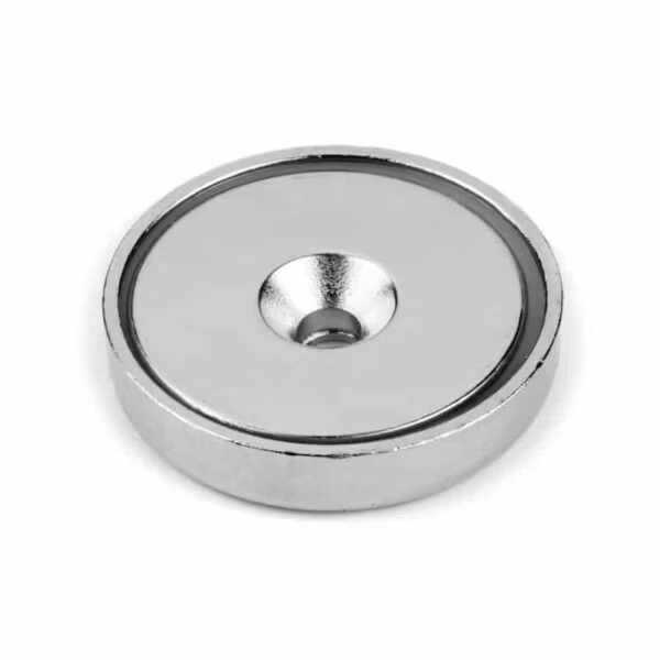 Potmagneet met verzonken gat om te schroeven