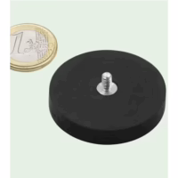 Magneet met rubbercoating en schroefdraad 43 mm
