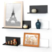 Metalen magnetische plank Kostas 50 cm wit of zwart 5 Magnetische stalen plankjes met zeer sterke magneten voor ophanging aan metalen ondergrond e1750106991921