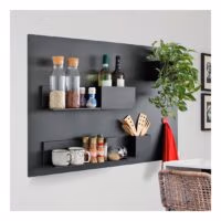 Metalen magnetische plank Kostas 50 cm wit of zwart 4 Zwart groot magneetbord met diverse magnetische accessoires