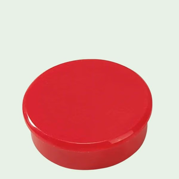 Grote sterke whiteboardmagneet met rode kunststof kap