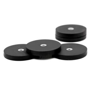 Magneet met rubber coating met inwendig schroefdraad zwart | 43 mm 3 Rubber magneten met inwendig schroefdraad 43mm