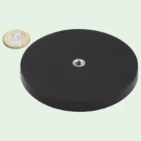 Magneet met rubber coating met inwendig schroefdraad zwart | 88 mm 2 Magneet met rubber-coating inwendig schroefdraad 88mm