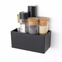 Magnetisch bakje zwart met sterke magneet voor potjes kruiden