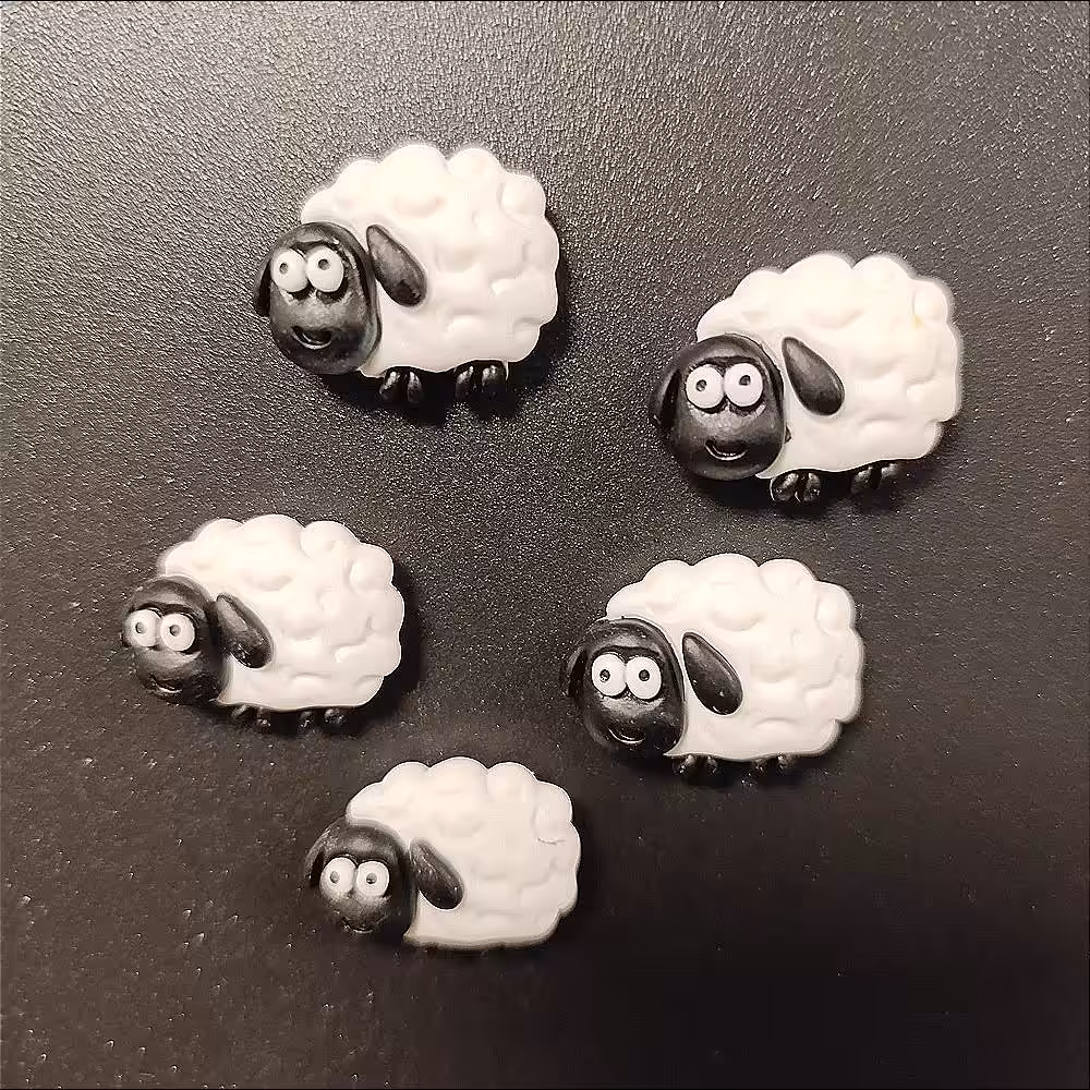 Koelkastmagneten schaapjes met neodymium magneet – set van vijf kleine decoratieve magneten