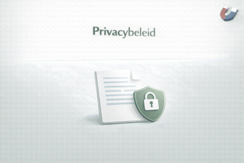 Illustratie van een document en een slot-icoon ter ondersteuning van het privacybeleid van MagneetjesWinkel.nl
