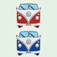 Volkswagen T1 camper magneten set rood en blauw – rubber koelkastmagneten van MagneetjesWinkel.nl