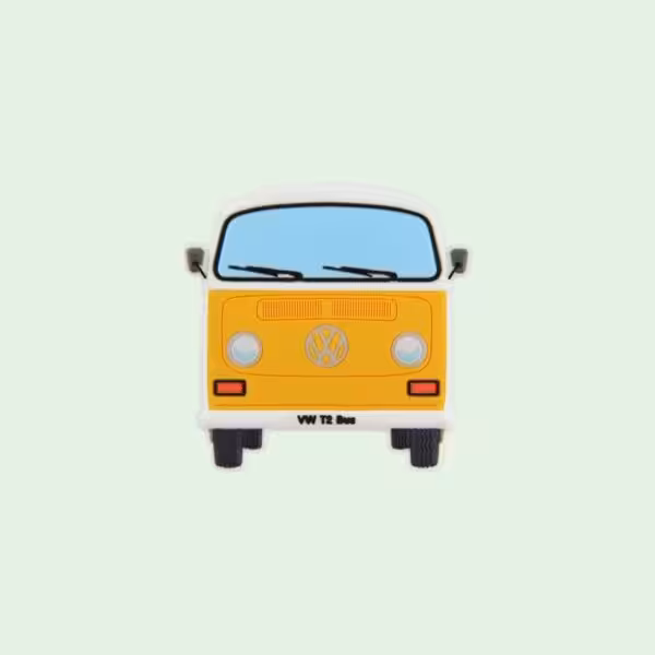 Volkswagen T2 camper magneet geel – rubber koelkastmagneet van MagneetjesWinkel.nl
