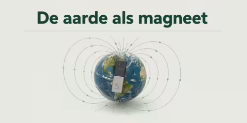 Illustratie van de aarde als magneet met magnetische veldlijnen rond de aarde die laten zien hoe het aardmagnetisch veld werkt | MagneetjesWinkel.nl
