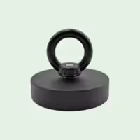 Potmagneet Zwart Met Oogmoer En Schroef – MagneetjesWinkel