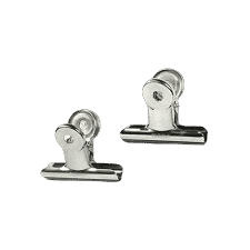 Twee sterke robuuste zilverkleurige magneetclips